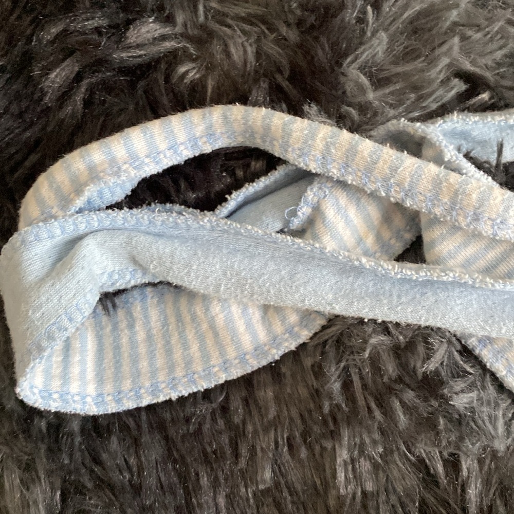 Baby blue and white striped strap belt - Picture 9 of 13